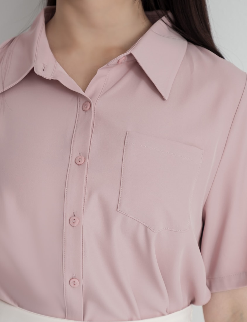 MISS. Silky Cool Classic Morandi Plus Size Shirt