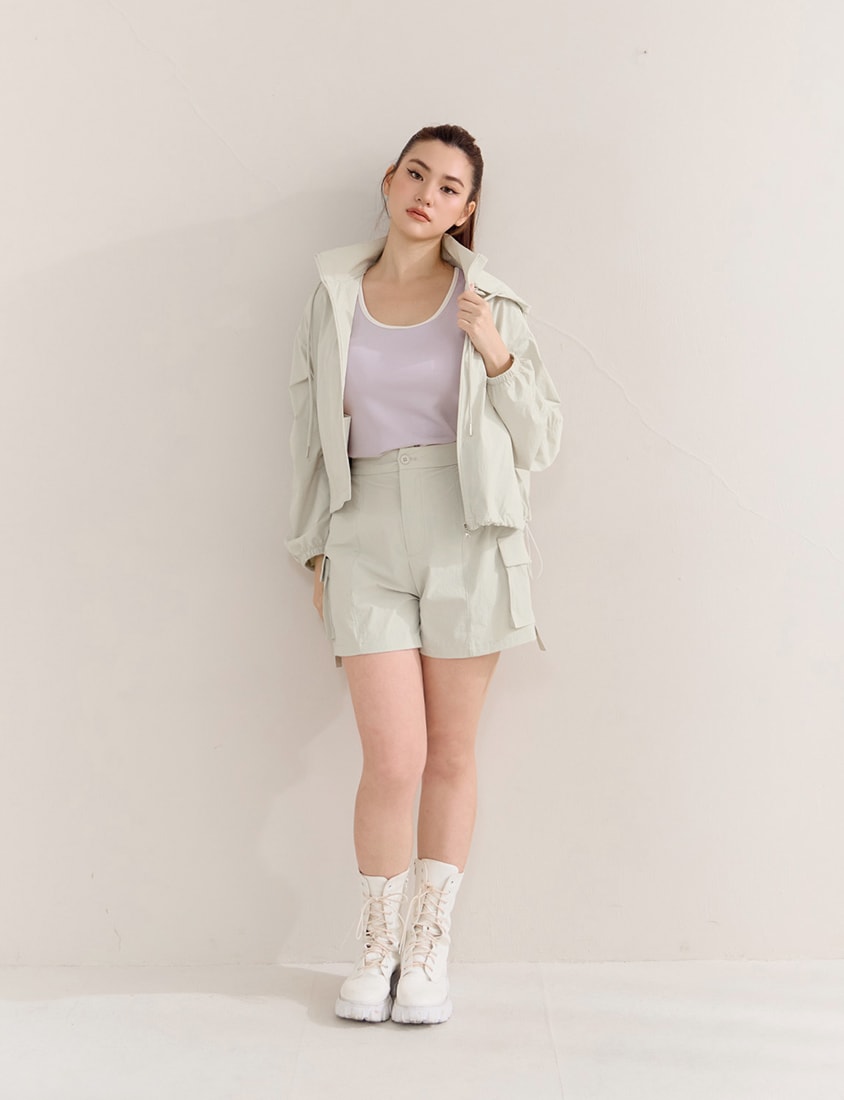 Instant Cooling UV-Protection Stitch Plus Size Utility Shorts