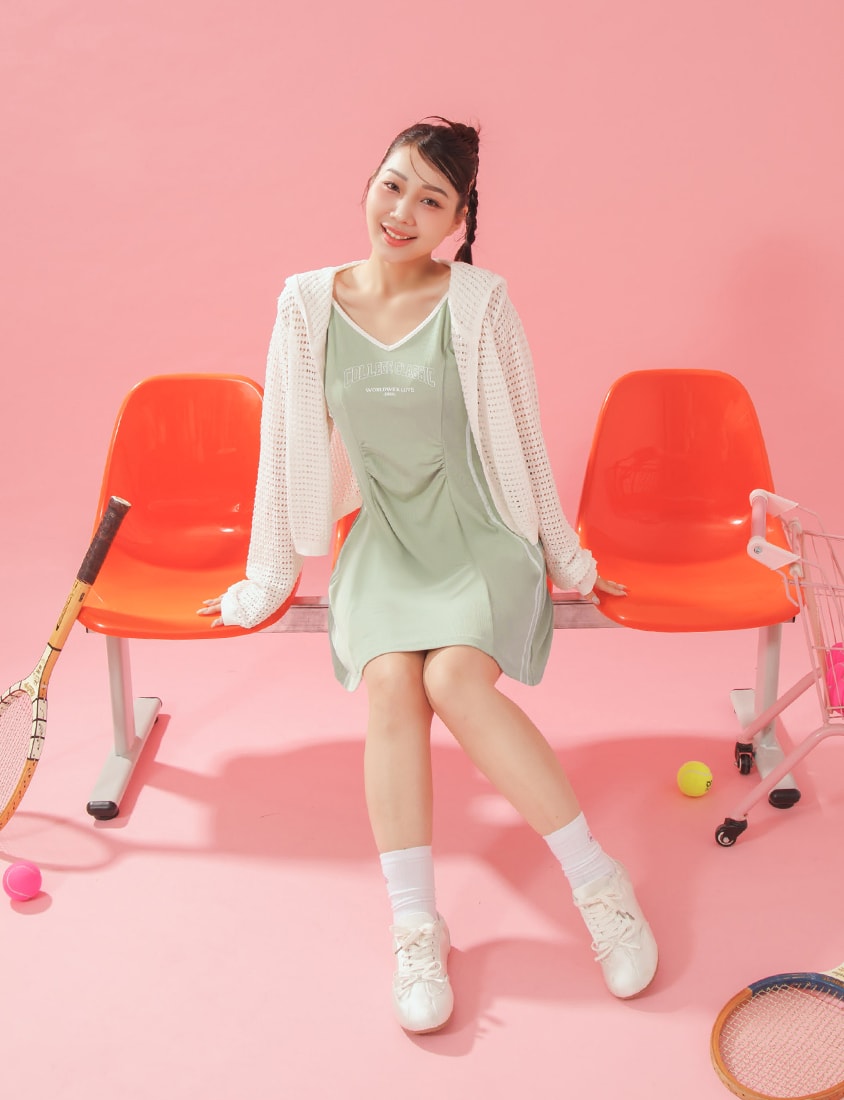 Slim Fit Ribbed V-Neck Letter Print Plus Size Mini Dress