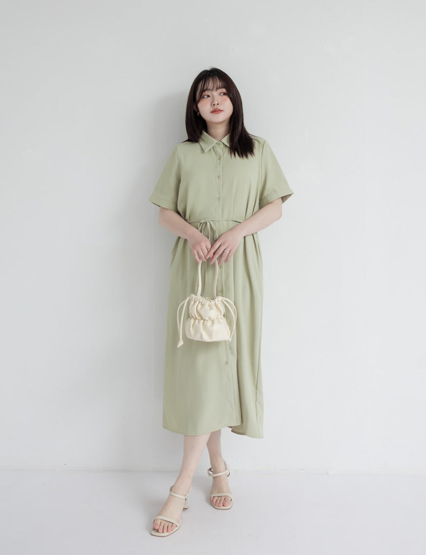 MISS. Minimal Shirt Plus Size Maxi Dress (With Belt)