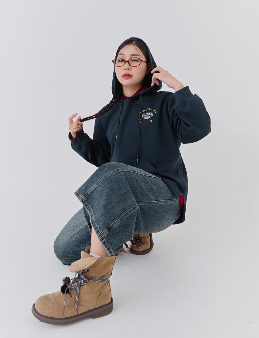 Lucky Cover Cat Embroidered Hoodie (Unisex) (MIND.A.DAY Collaboration)