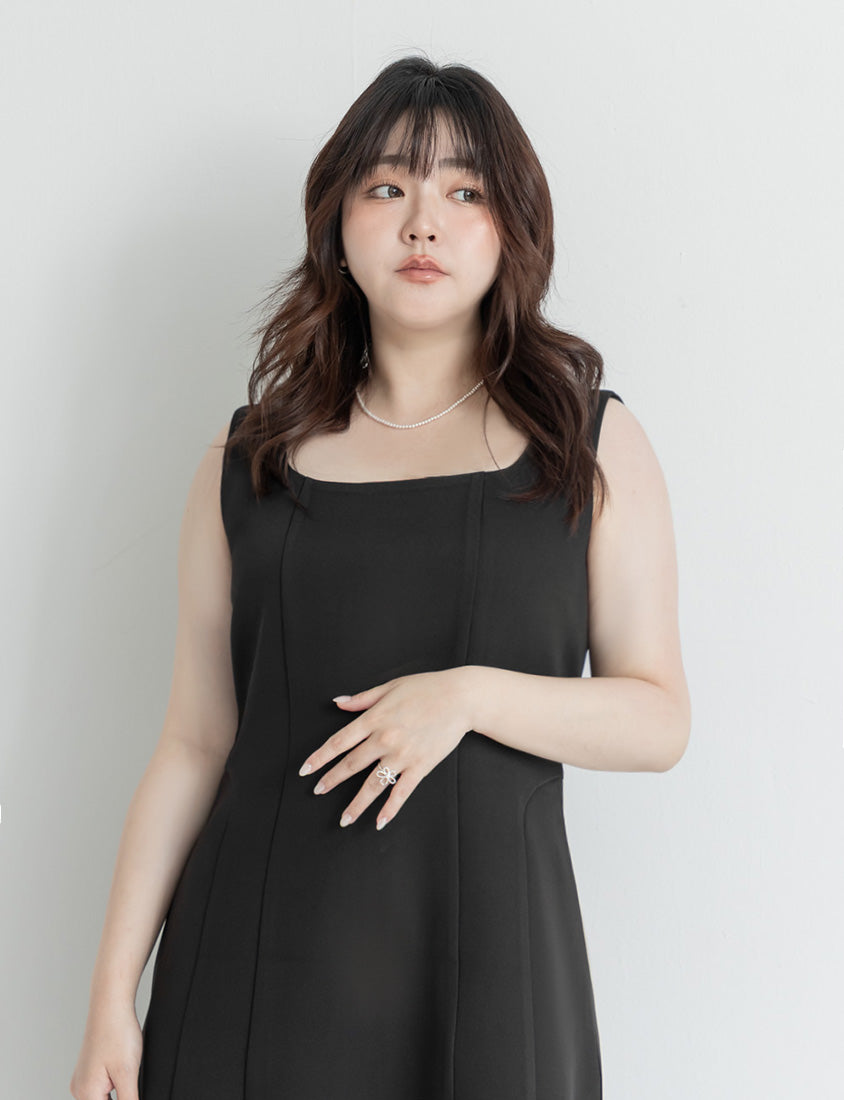 MISS. Slim Fit Tweed Plus Size Midi Dress