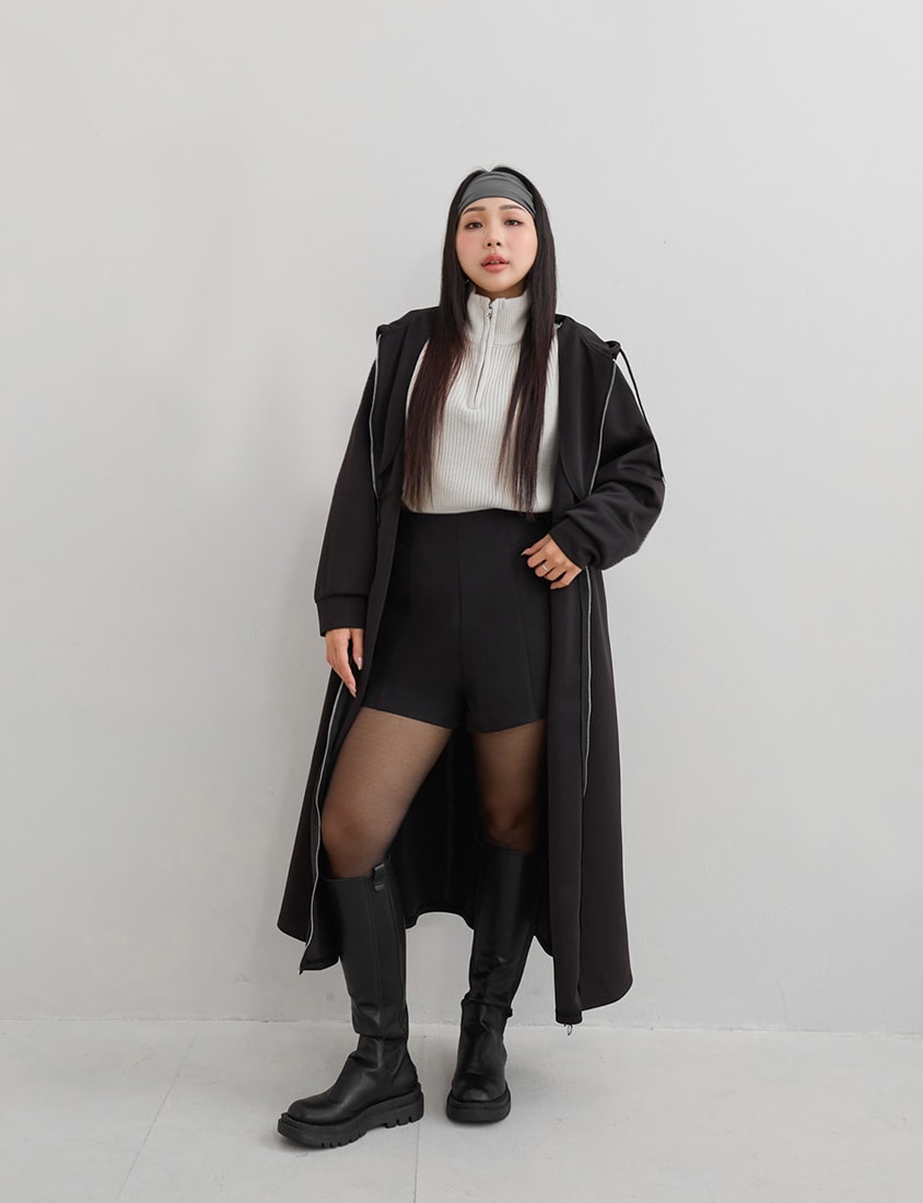 MUA! Heart Double-Zip Plus Size Hooded Maxi Dress