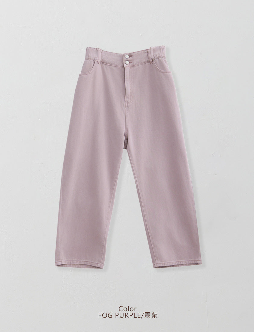 Unique Washed Double-Button Plus Size Boyfriend Jeans