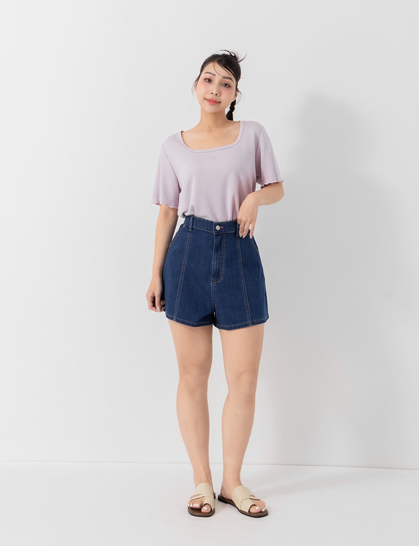 Instant Cooling Cloud Cotton Square Neck Plus Size Tee