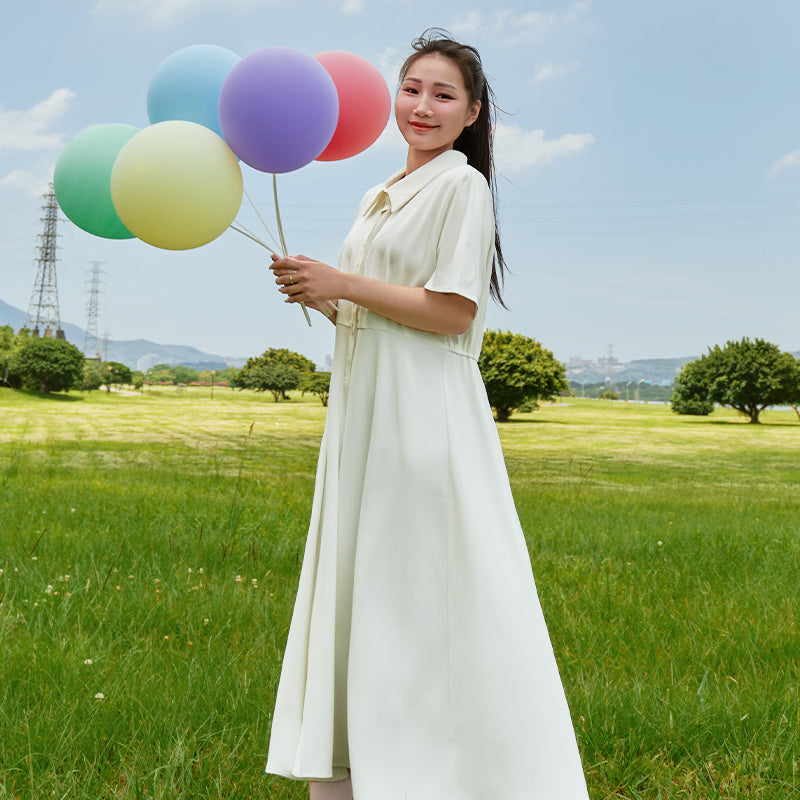 Silky Cool Slim Fit Plus Size Shirt Dress
