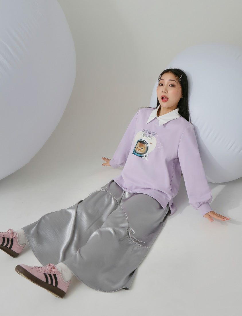 Spacesuit Cover Cat Graphic Plus Size Sweater (Unisex) (MIND.A.DAY Collaboration)