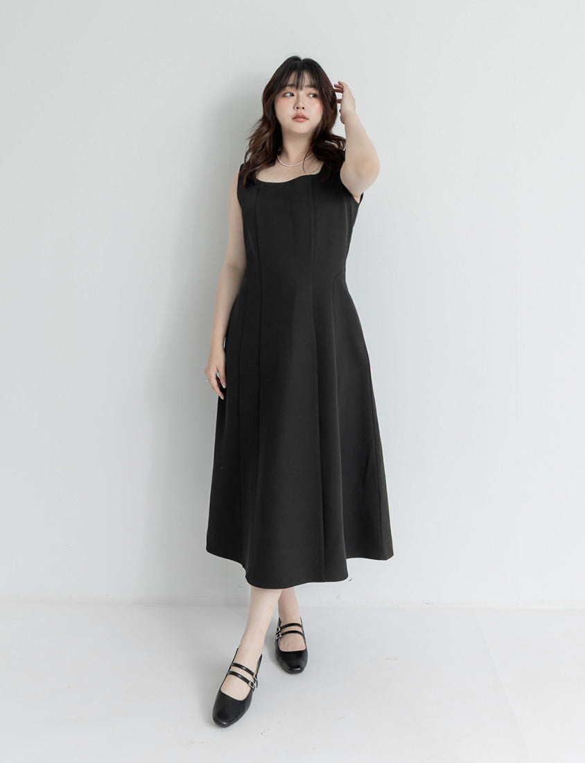 MISS. Slim Fit Tweed Plus Size Midi Dress