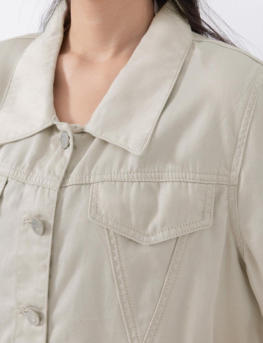 MUA! Cool Touch Lyocell Twill Cropped Plus Size Jacket