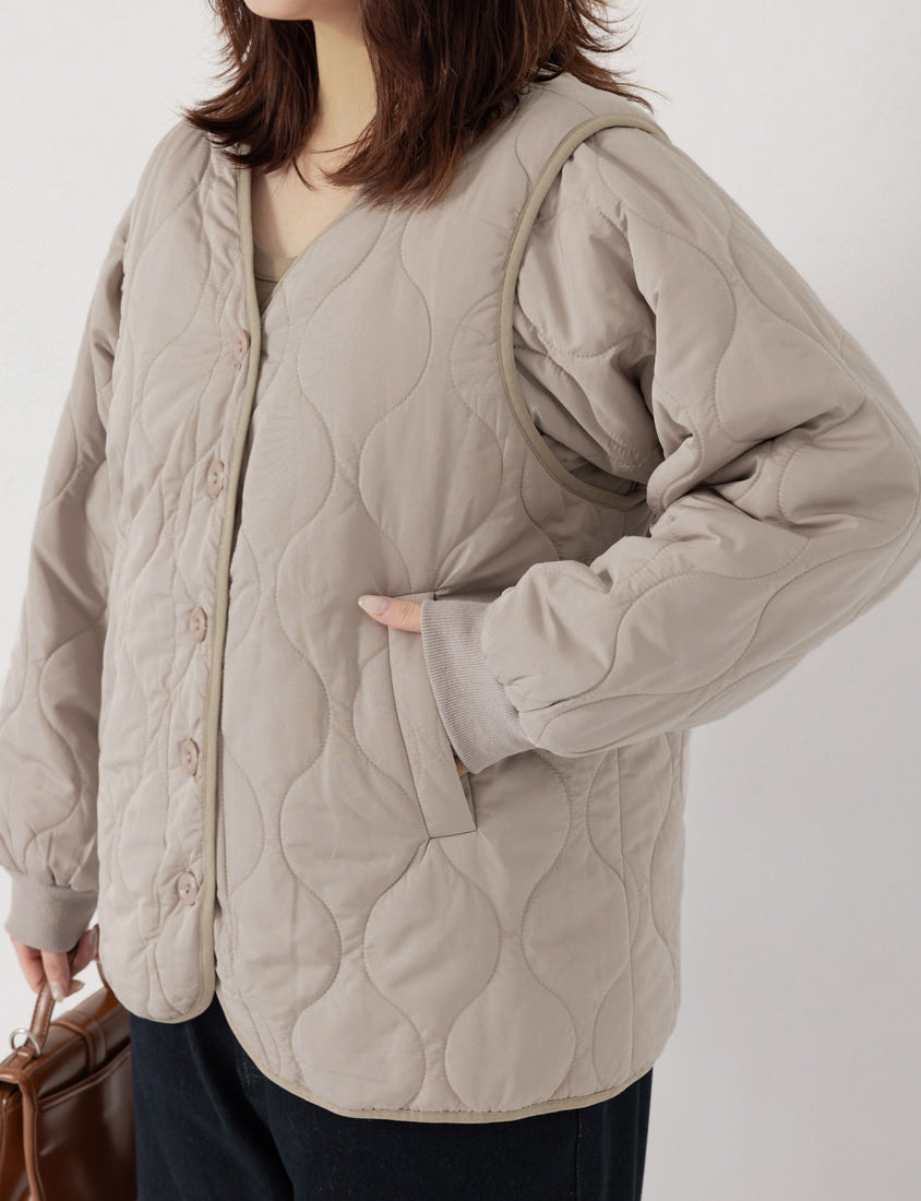 Japanese Style Water-Repellent 2-Way Padded Plus Size Coat