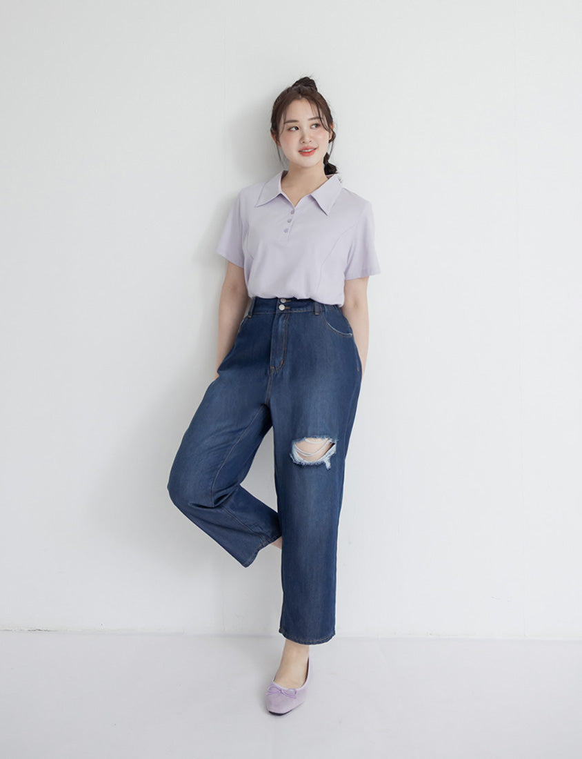 Cooling Lyocell Slimming Plus Size Boyfriend Jeans
