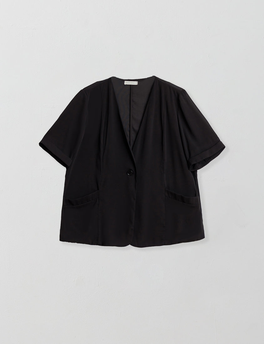 MISS. Sheer Chiffon Tailored Plus Size Blazer