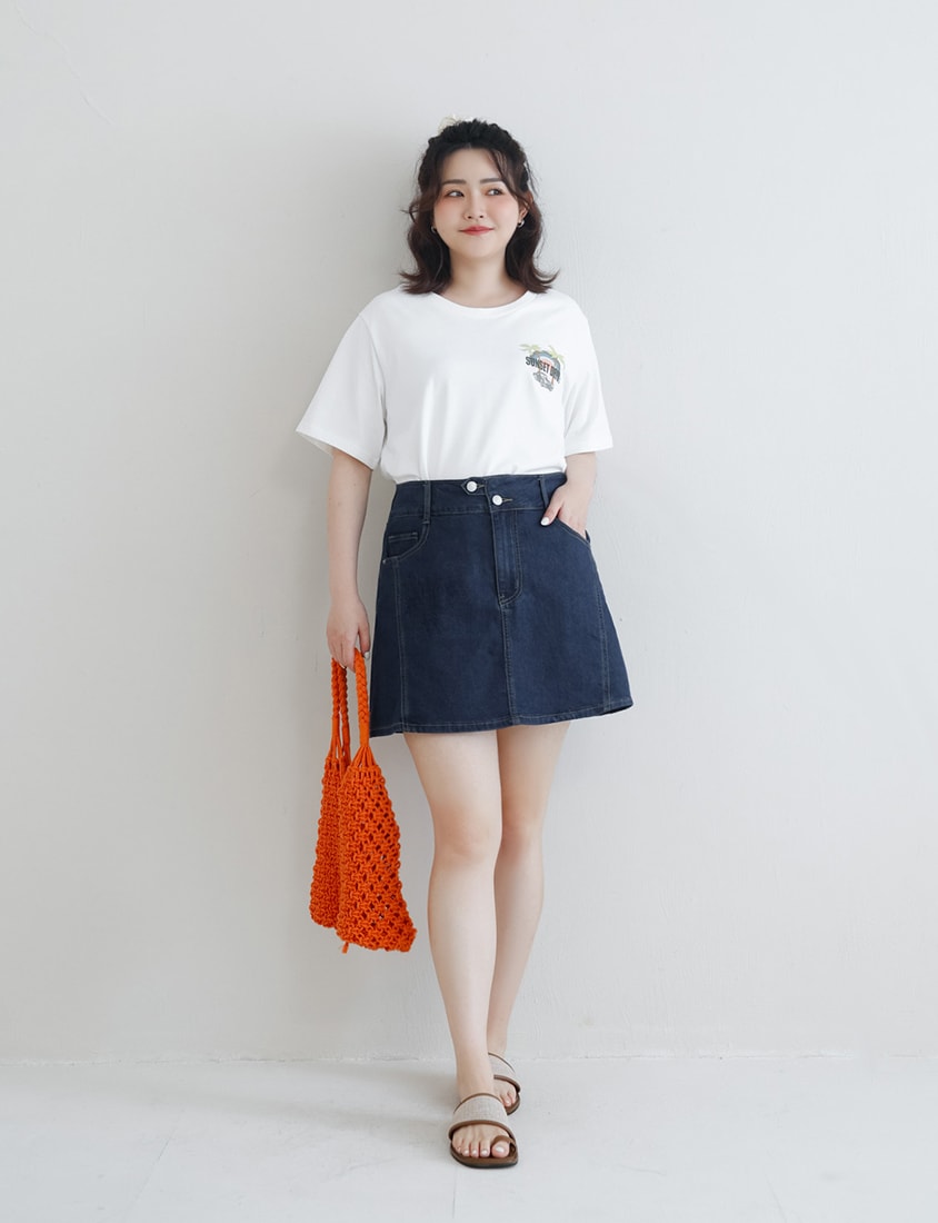 Summer Sunset Graphic Crewneck Plus Size Tee