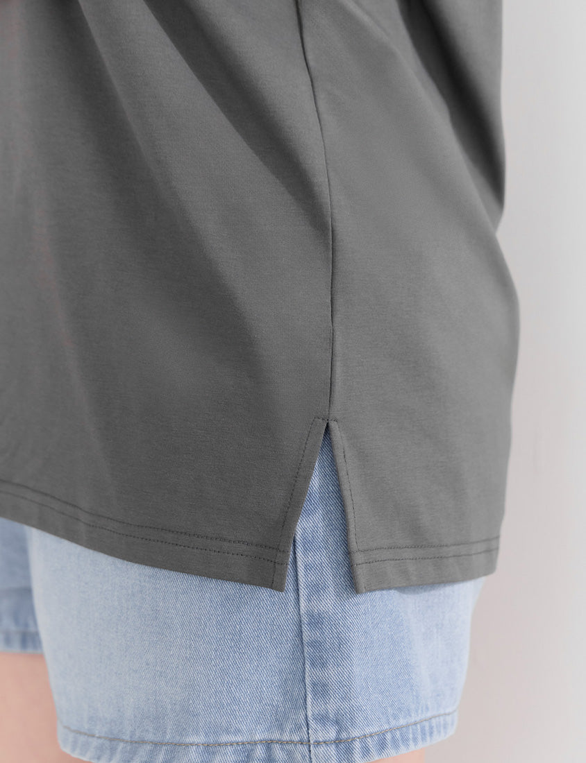 Instant Cooling Side Slit Oversized Plus Size Tee