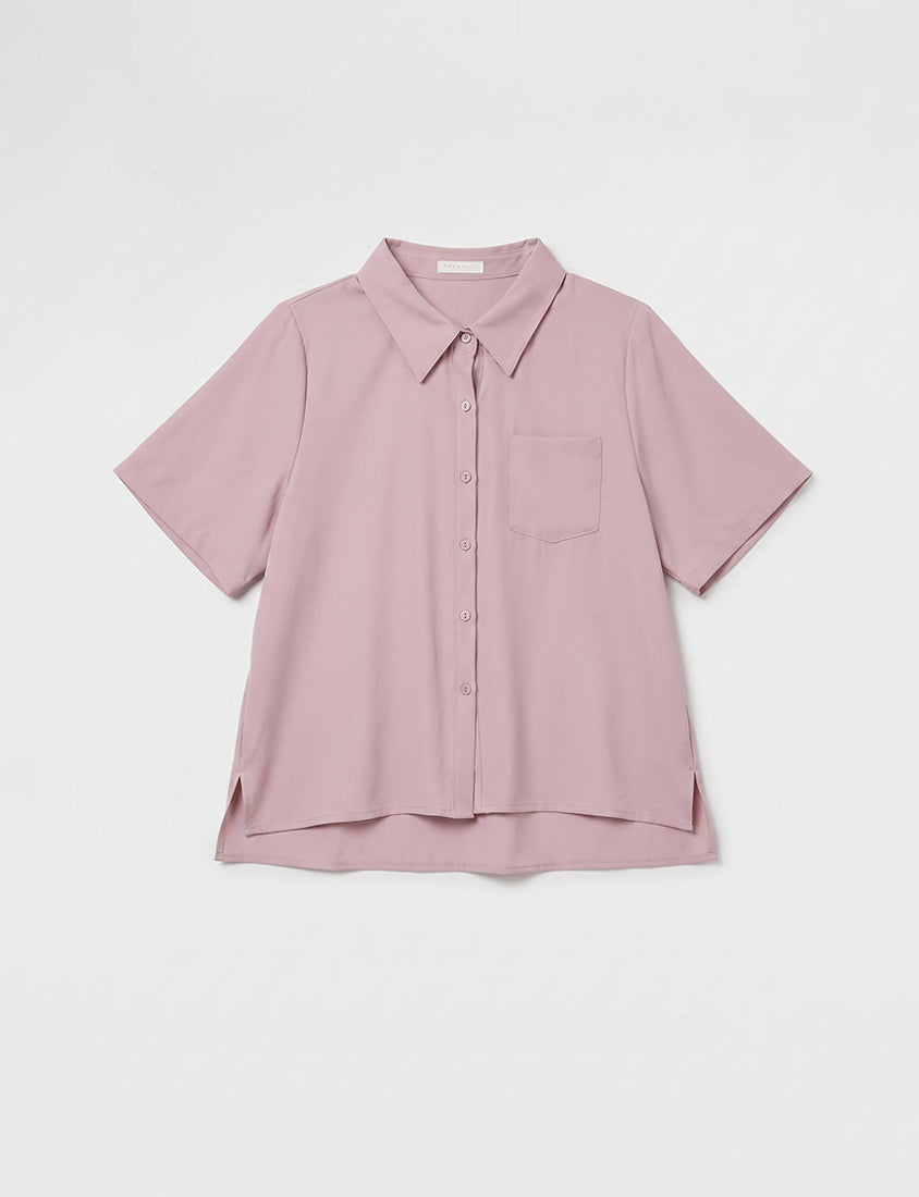 MISS. Silky Cool Classic Morandi Plus Size Shirt