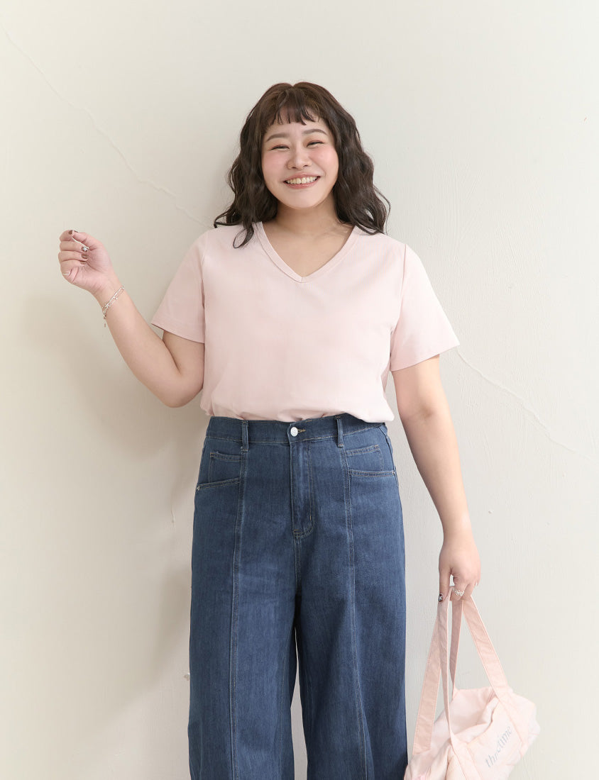 Upgraded 2.0! V-Neck Plus Size Slim Tee