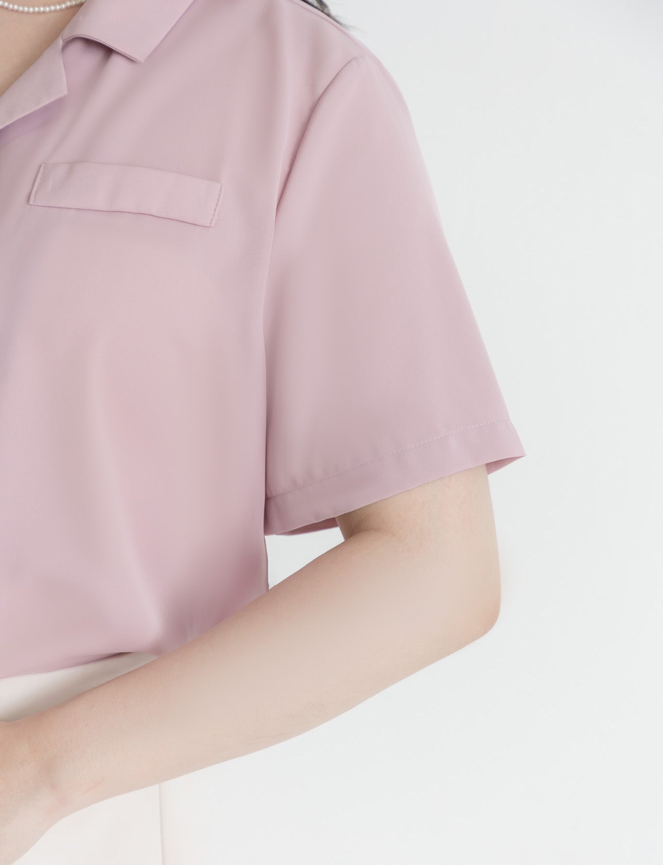 MISS. Minimal Textured Cuban Collar Plus Size Shirt