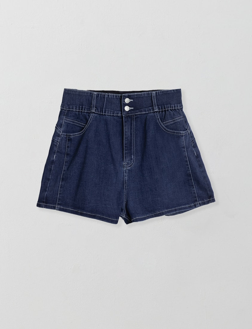 Slimming High Waist A-Line Plus Size Denim Shorts