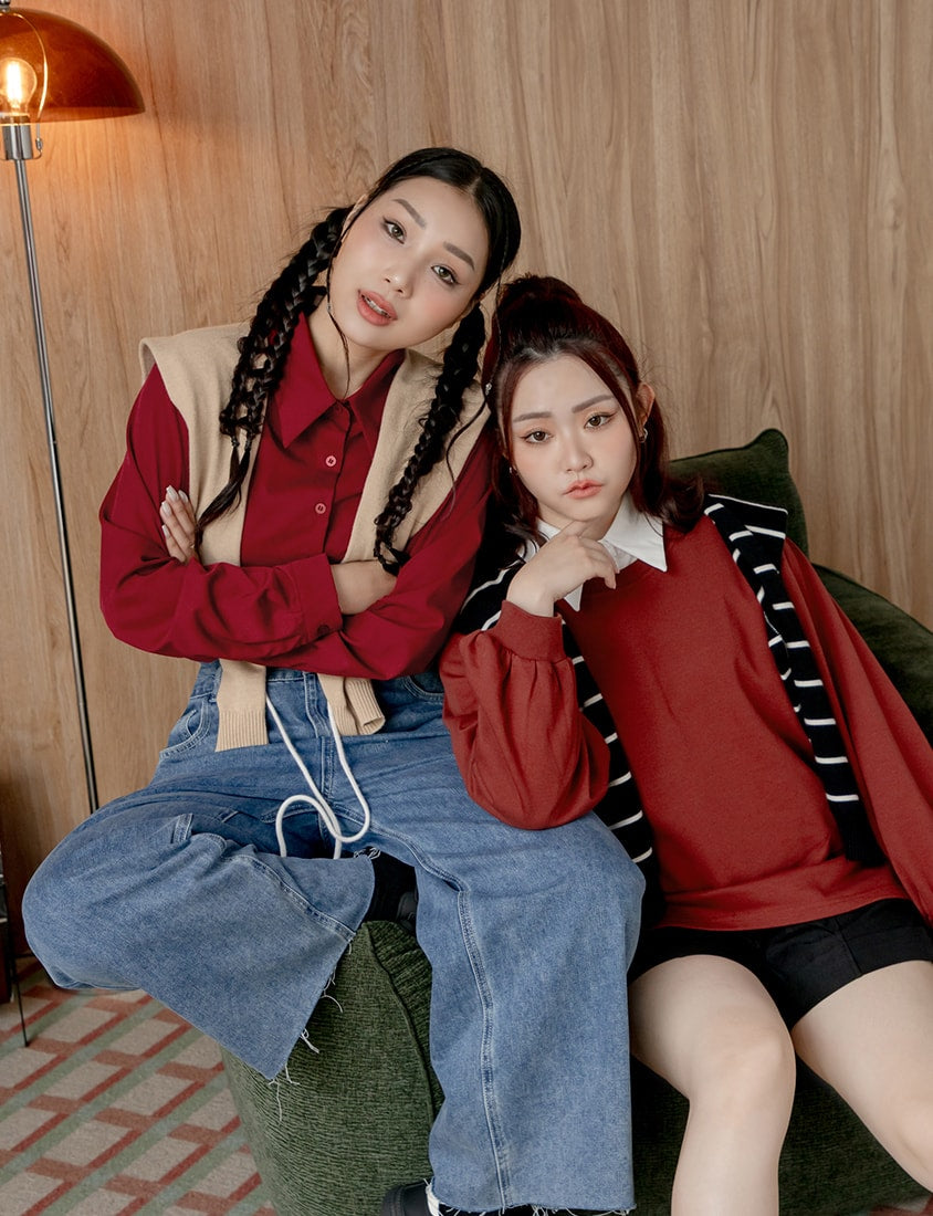 Oversized Cotton Slit Plus Size Sweatshirt (Unisex)