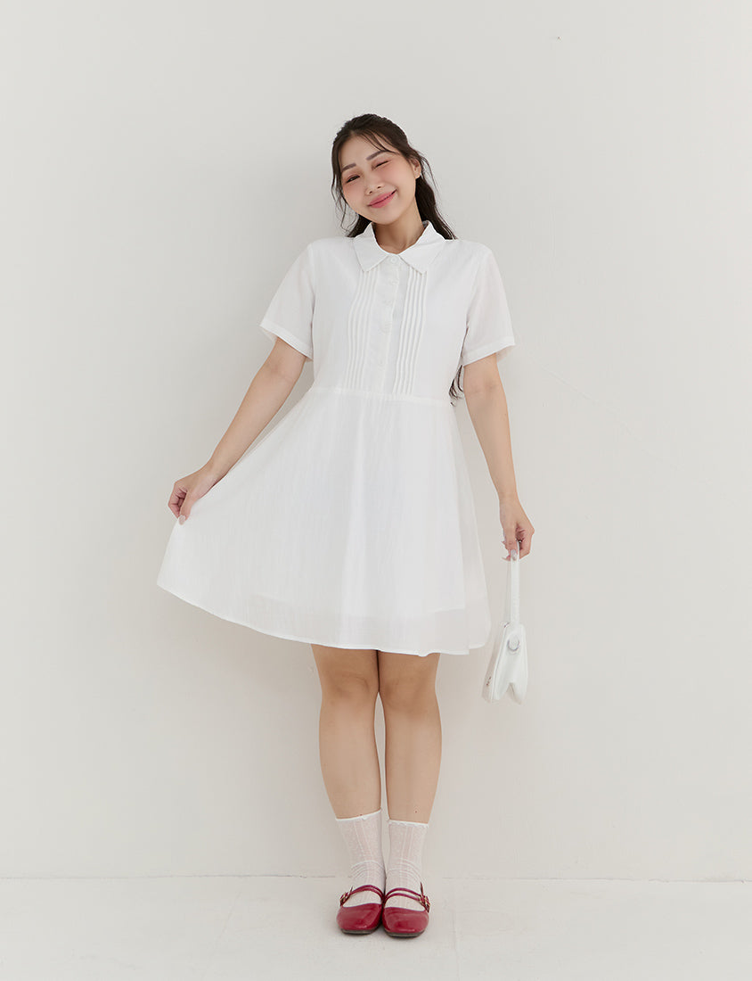 Casual Skin-Friendly Pleated Plus Size Mini Dress