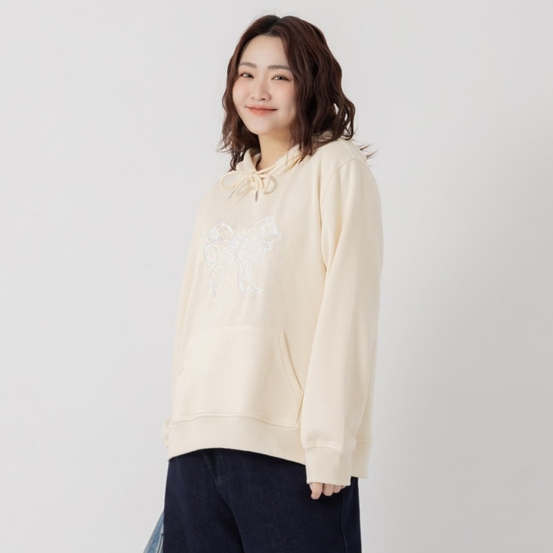 Lace Bow Cloud Cotton Plus Size Hoodie