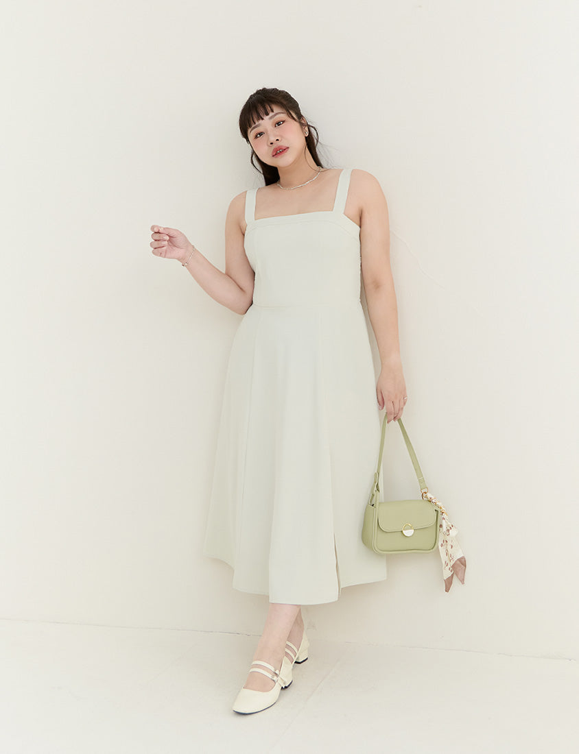 MISS. Minimalist Adjustable Strap Plus Size Maxi Dress