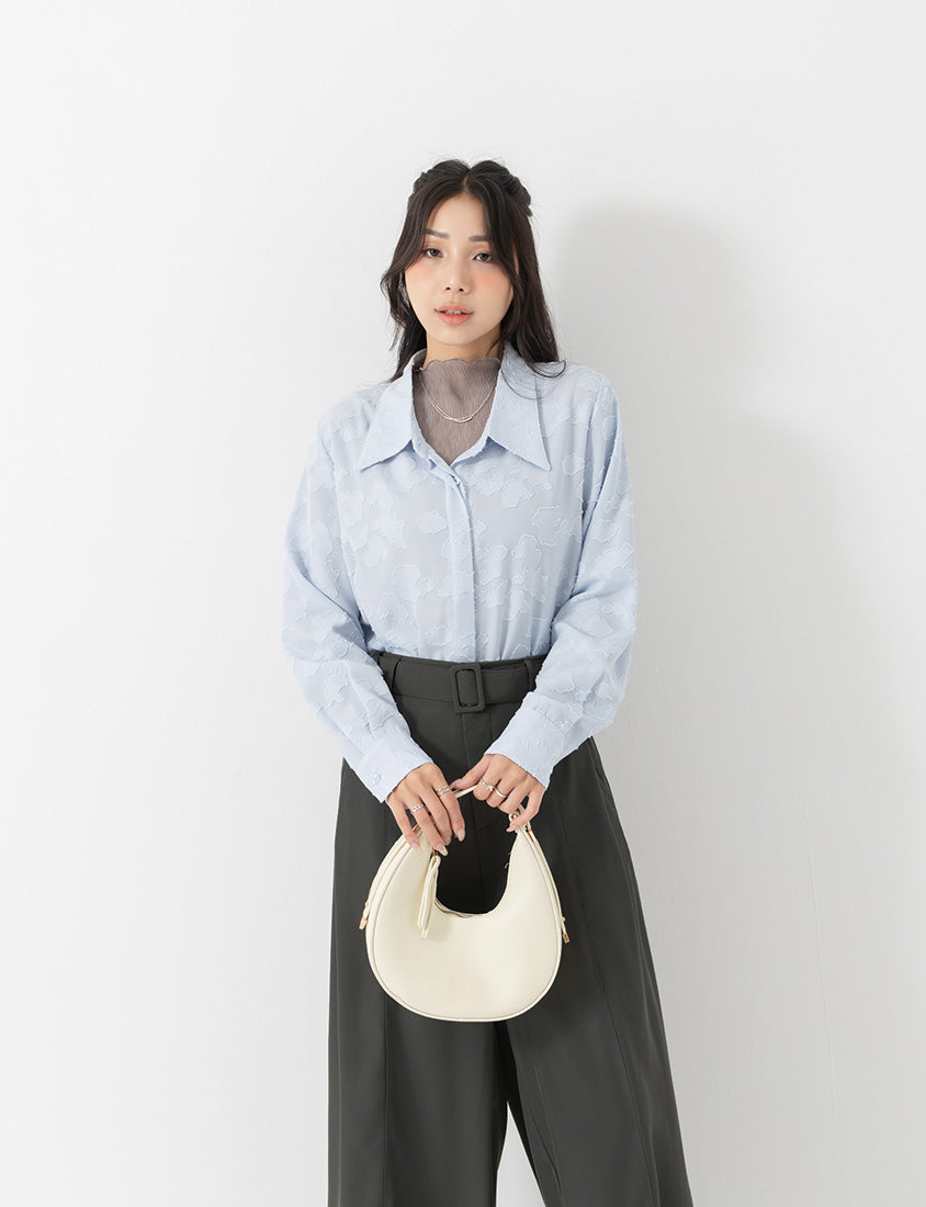 MISS. Tailored Wrinkle-Resistant Plus Size Wide Leg Pants (With Belt)