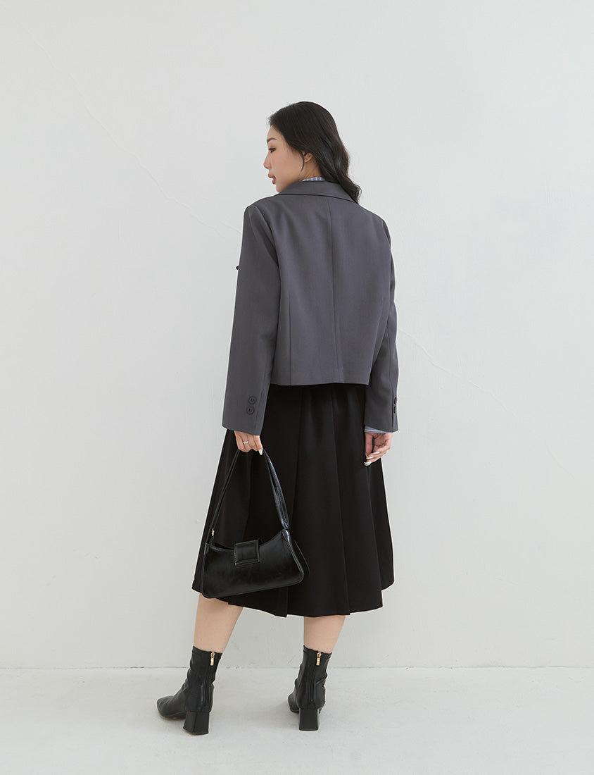 Korean Style Preppy Cropped Plus Size Blazer