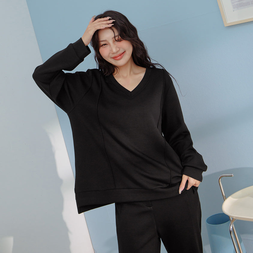 Pear-Shaped Friendly! Perfect Fit Seamed Yogurt Touch Plus Size Sweater