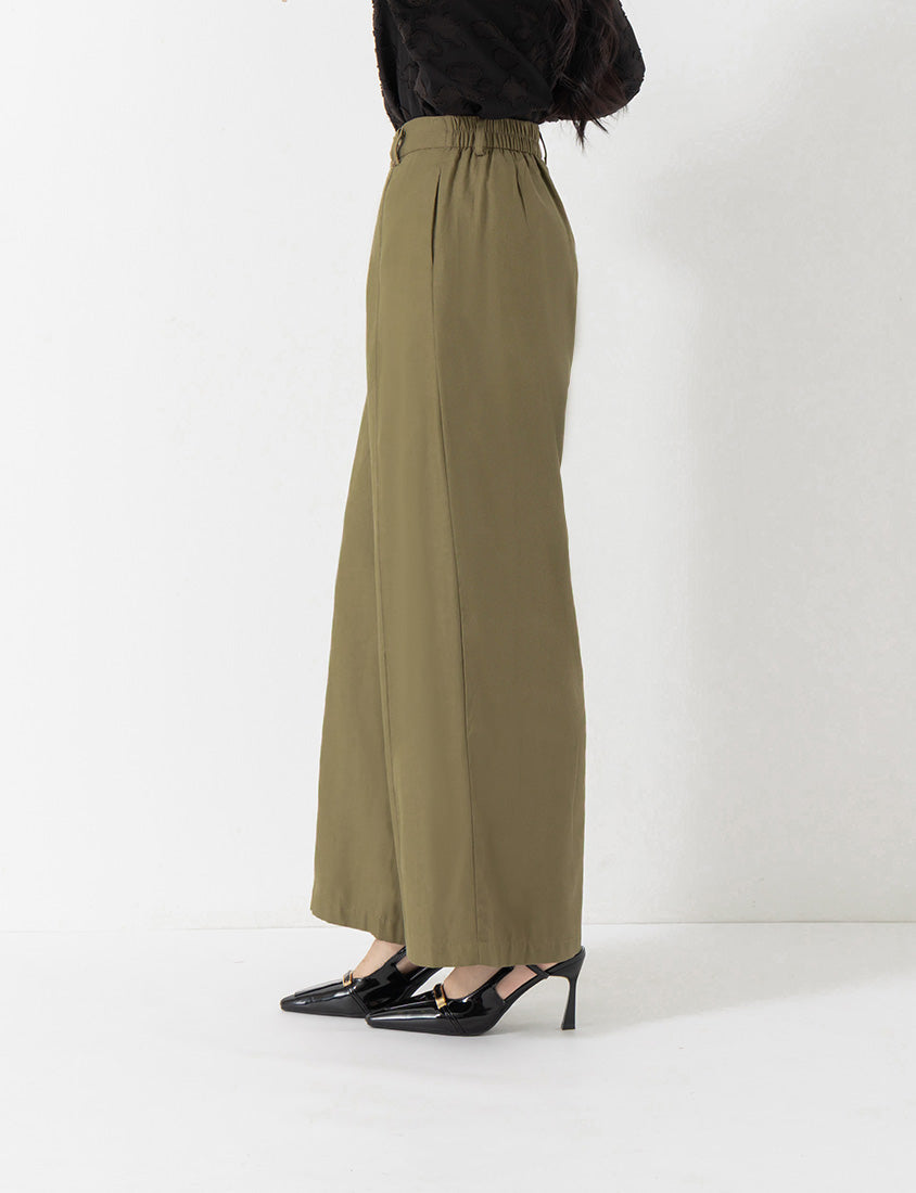MISS. Lyocell Twill Topstitched Plus Size Trousers