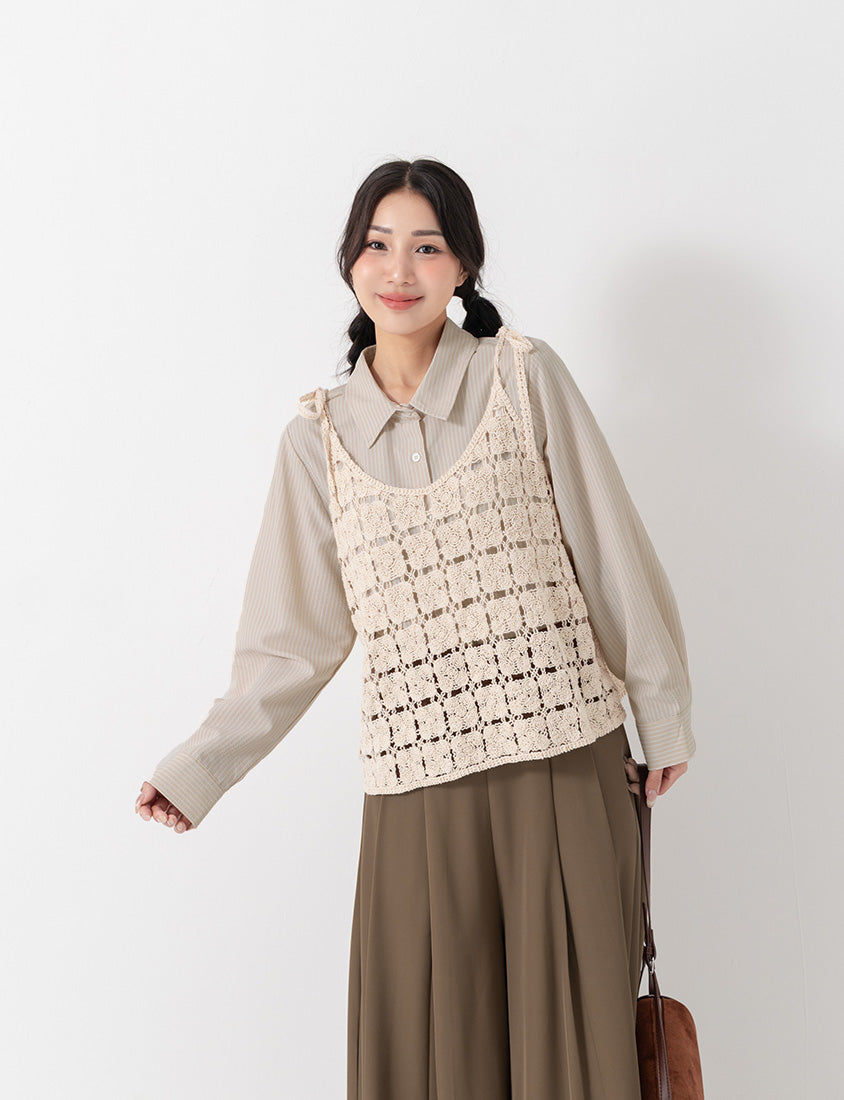 Japanese-Inspired Crochet Grid Plus Size Vest