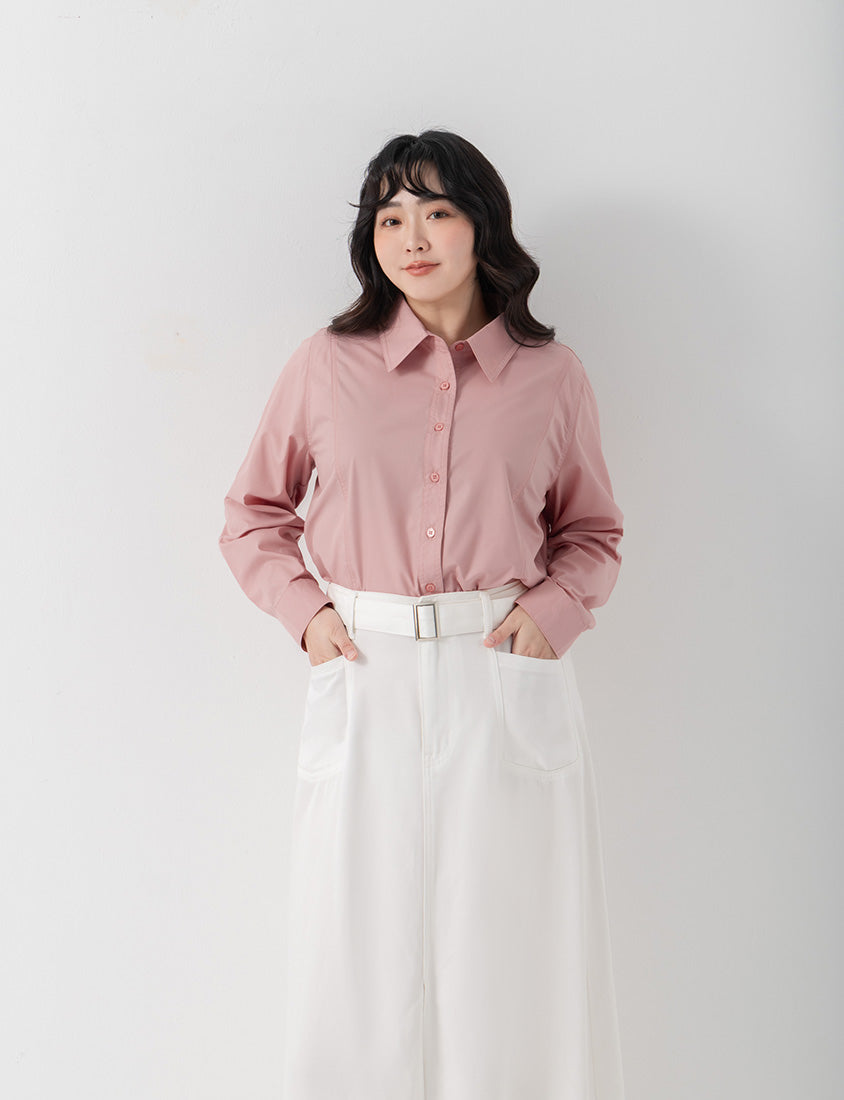 Apple-Shaped Friendly! Perfect Fit Seamed Versatile Plus Size Shirt