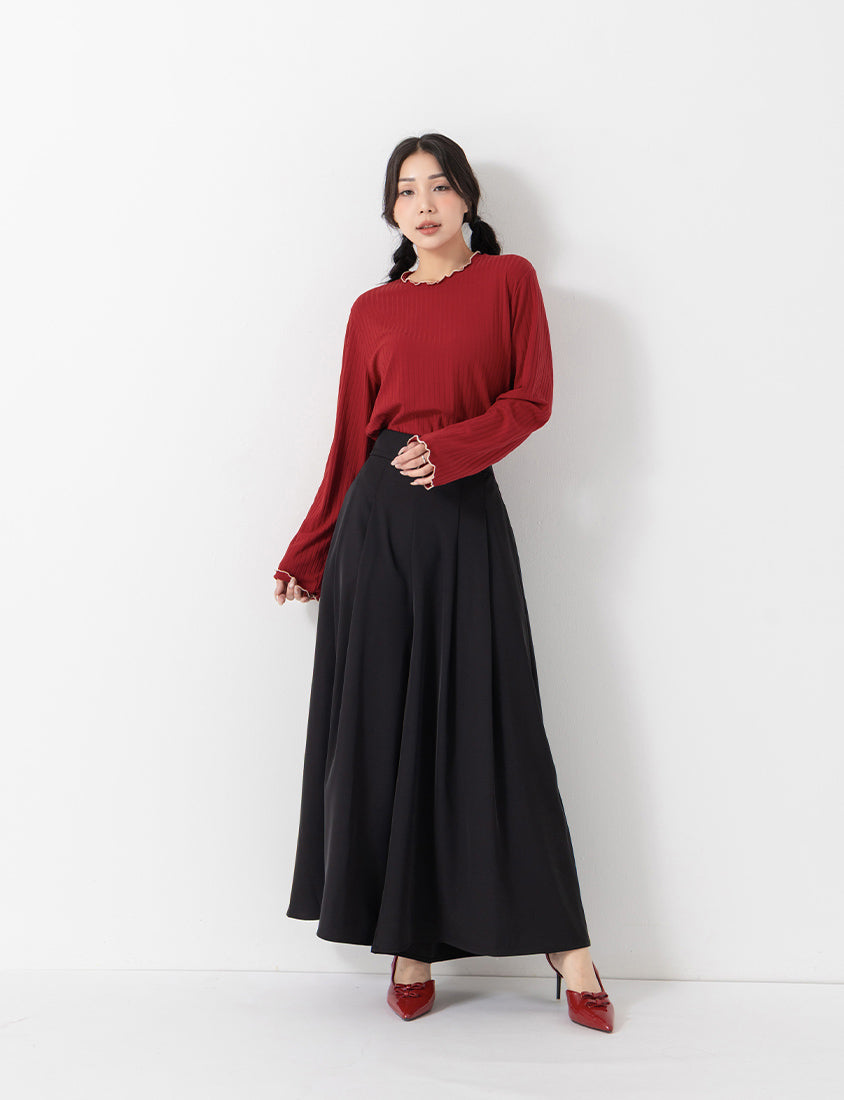Instant Cooling Chiffon Pleated Plus Size Wide Leg Pants