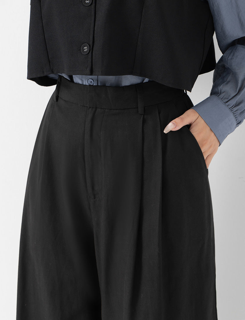 MISS. Tailored Pleated Lyocell Suit Plus Size Trousers