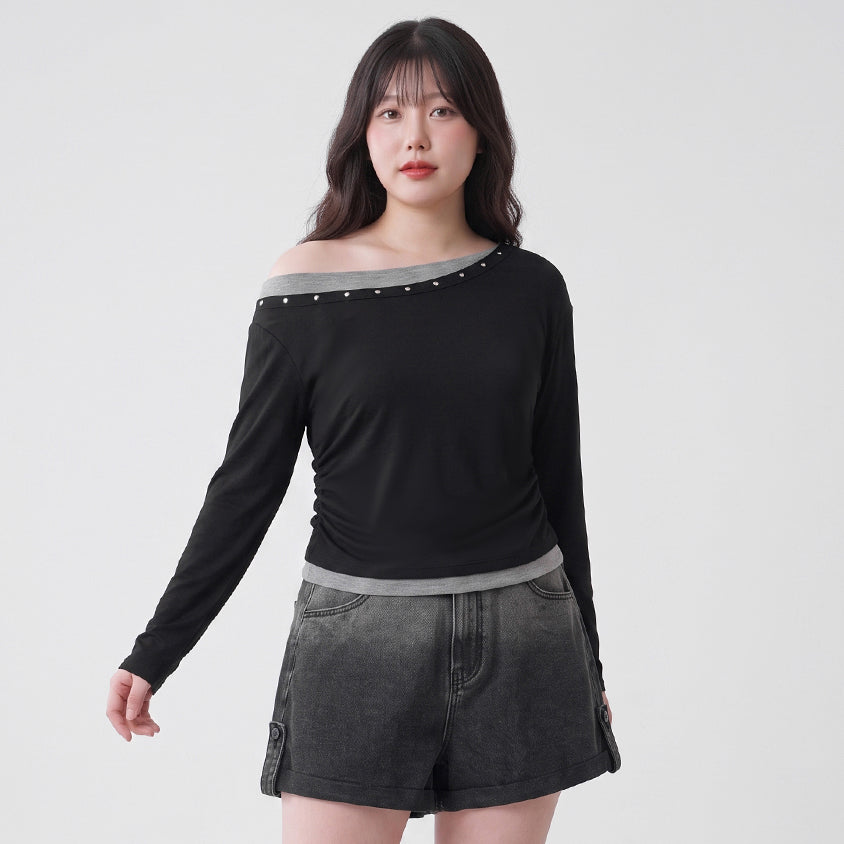 MUA! Sweet & Cool Asymmetrical One-Shoulder Plus Size Top