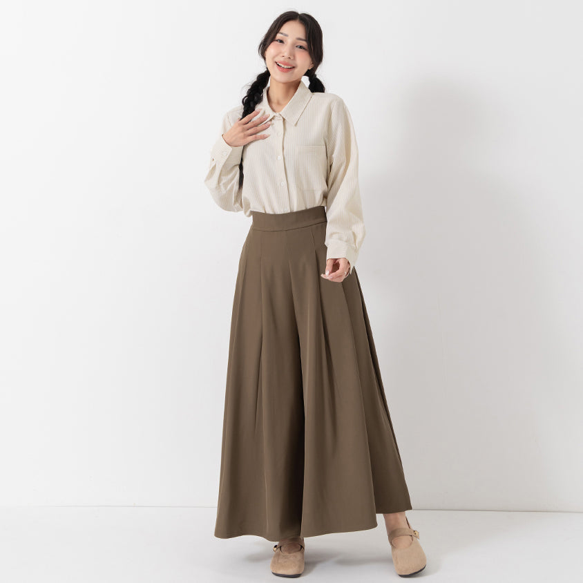 Instant Cooling Chiffon Pleated Plus Size Wide Leg Pants