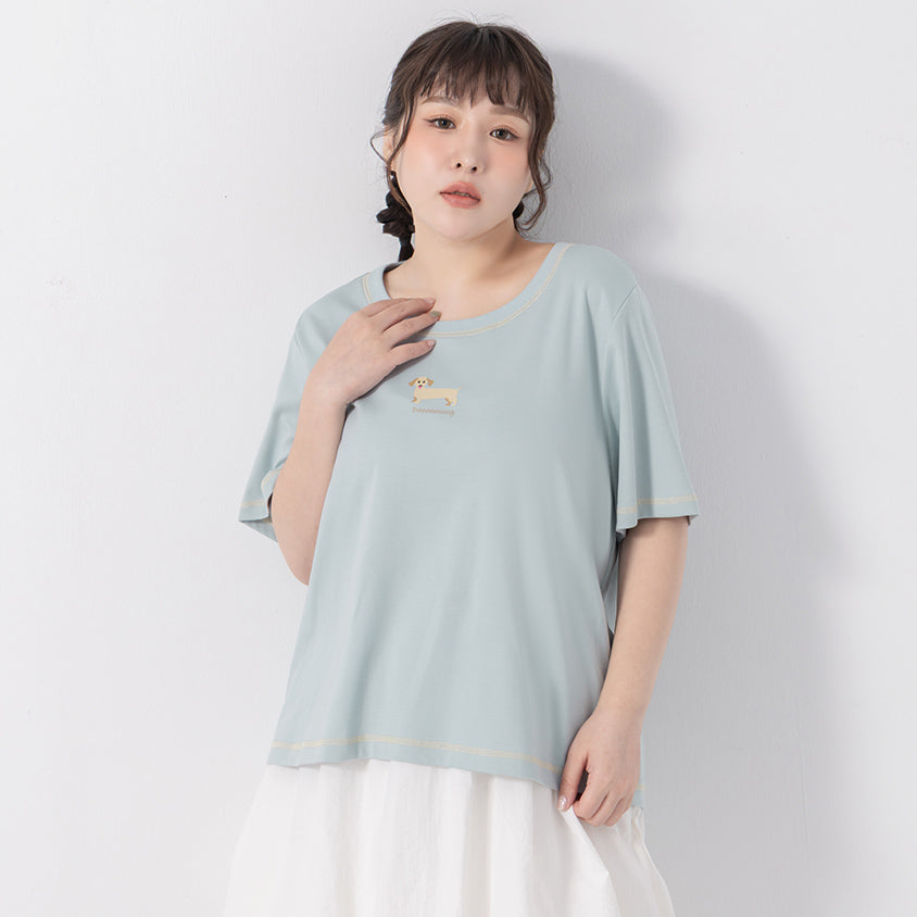 Instant Cooling Dachshund Print Plus Size Tee