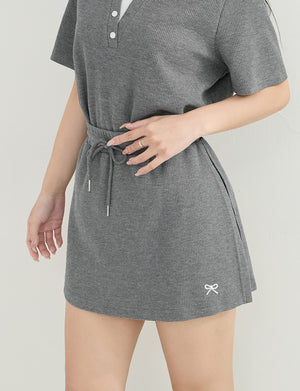 Waffle Knit Butterfly Embroidered Plus Size Skort