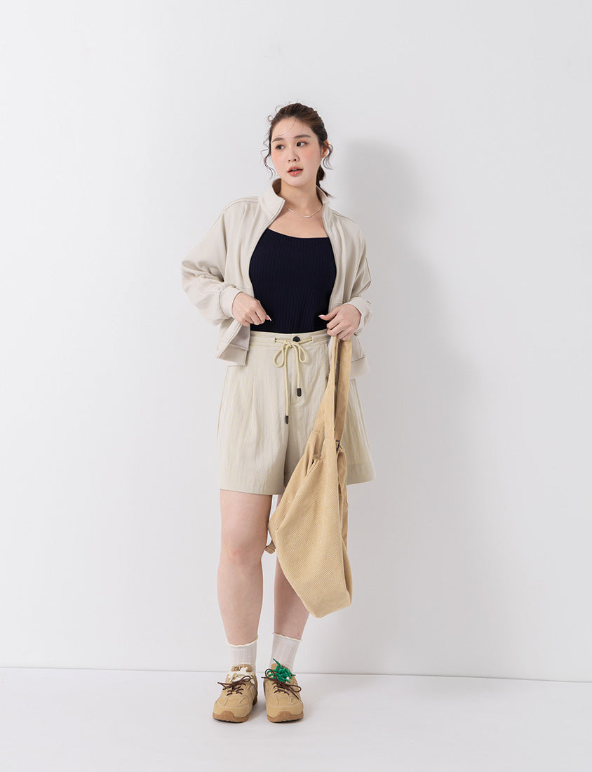 Boyish Style Drawstring Plus Size Shorts