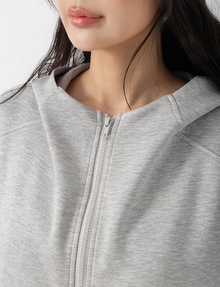 QQ Yogurt Touch Cotton Relaxed Fit Hoodie Plus Size Jacket
