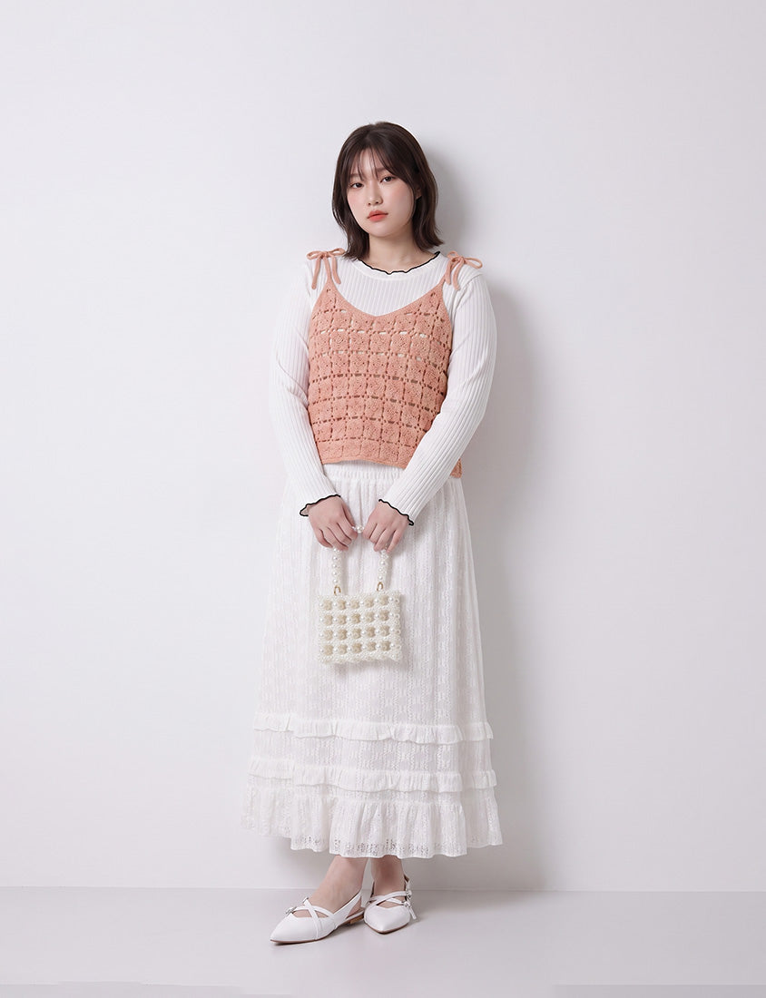Japanese-Inspired Crochet Grid Plus Size Vest
