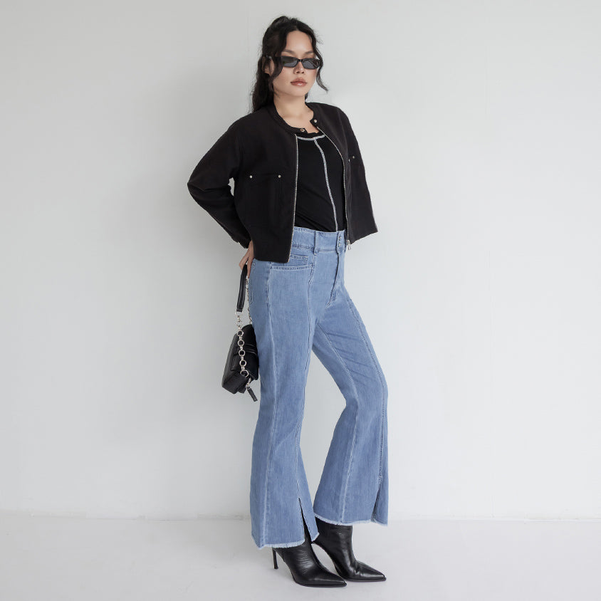 MUA! High Waist Tummy Flattering Supermodel Plus Size Flared Jeans