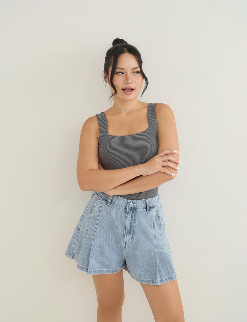 Zero Armpit Bulges Slimming Square Neck Knit Plus Size Tank Top