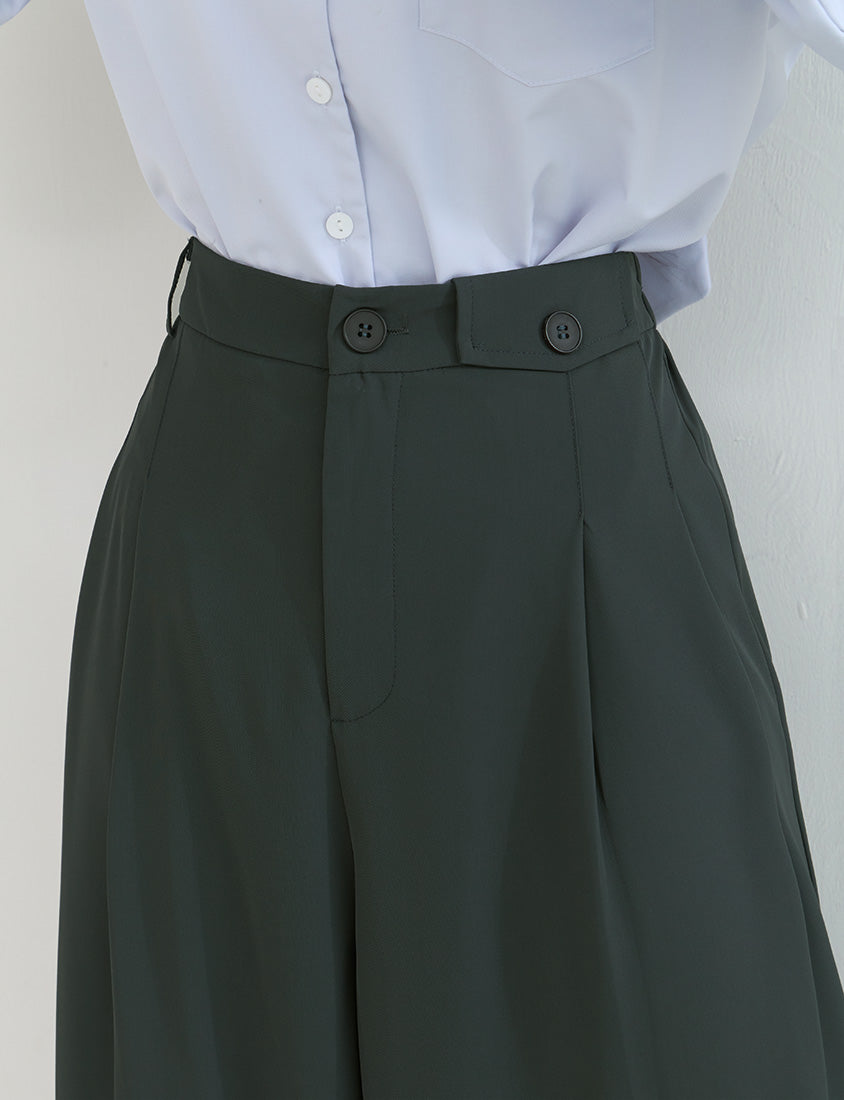 Asymmetrical Waist Pleated Chiffon Wide Leg Plus Size Pants