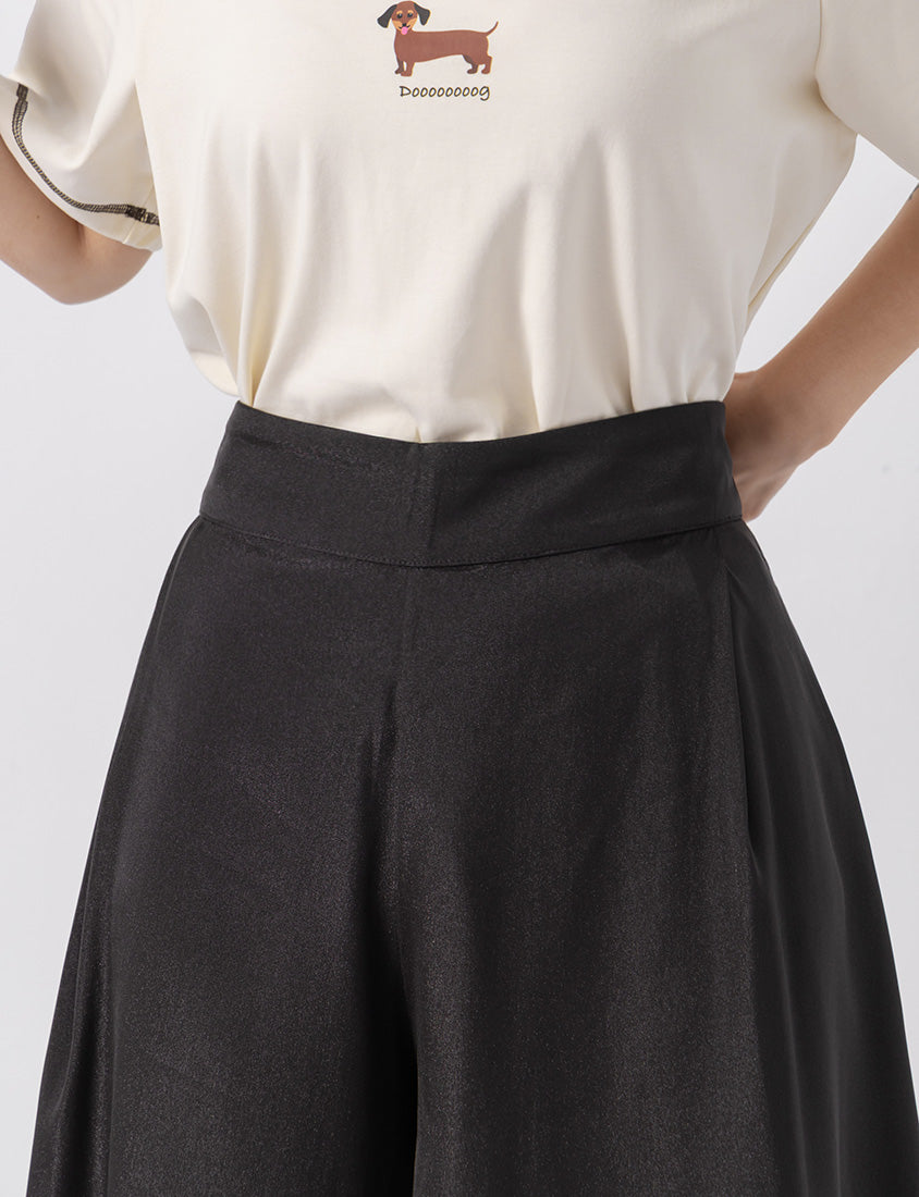 Wide Waistband Ethereal Sheer Plus Size Wide Leg Pants