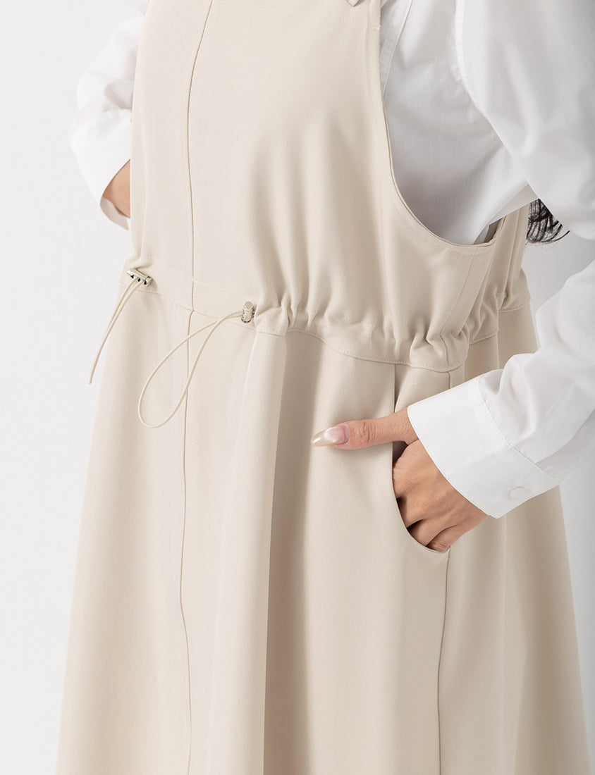 Adjustable Heart Button Strap Plus Size Maxi Dress