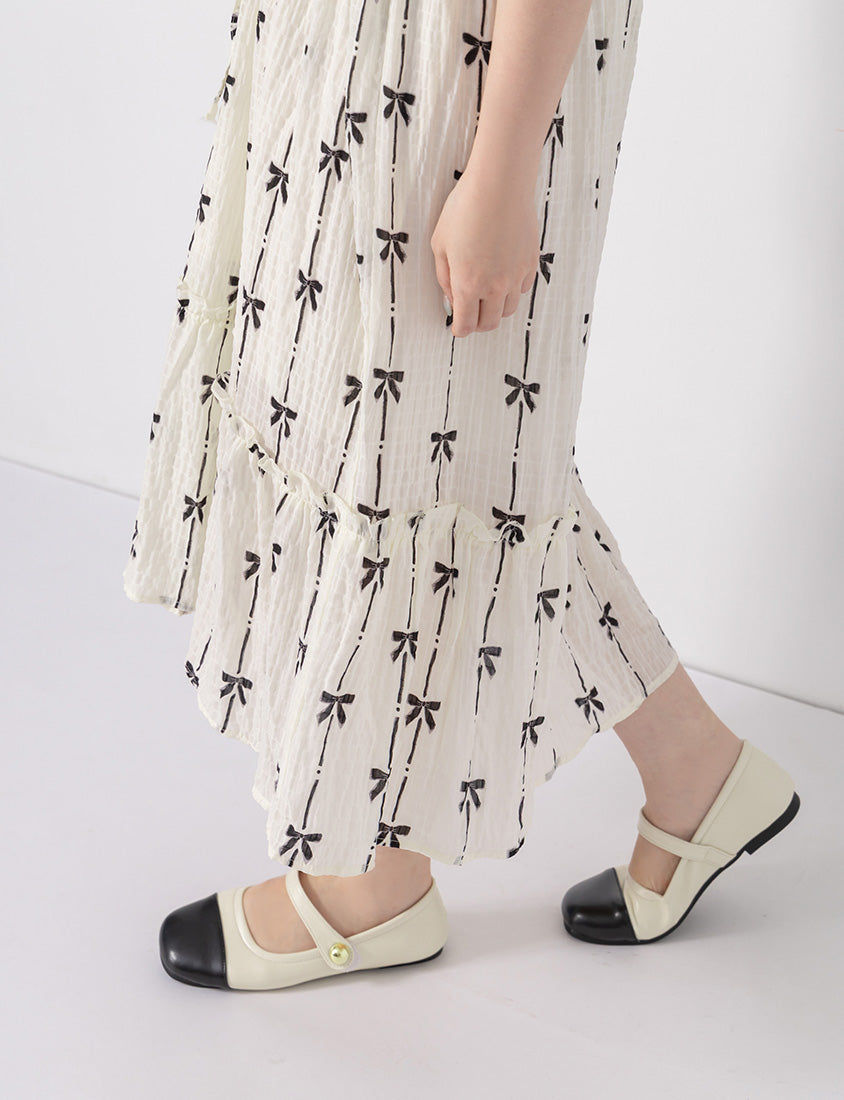 Sweet Chiffon Bow Faux Two-Piece Plus Size Maxi Dress