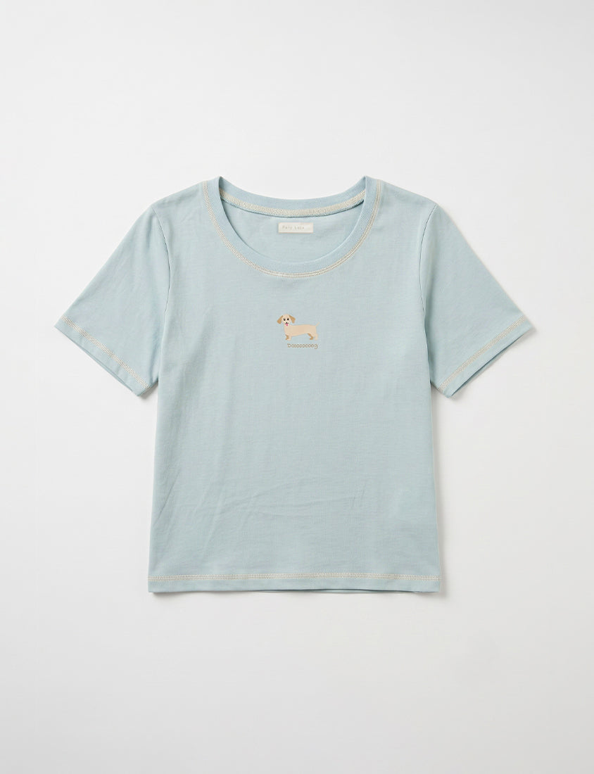 Instant Cooling Dachshund Print Plus Size Tee