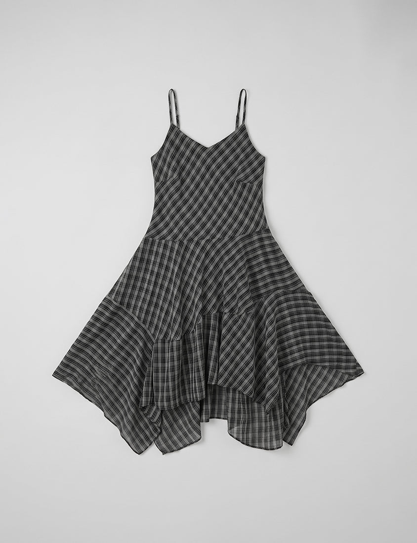 MUA! Asymmetrical Hem Plaid Plus Size Cami Dress
