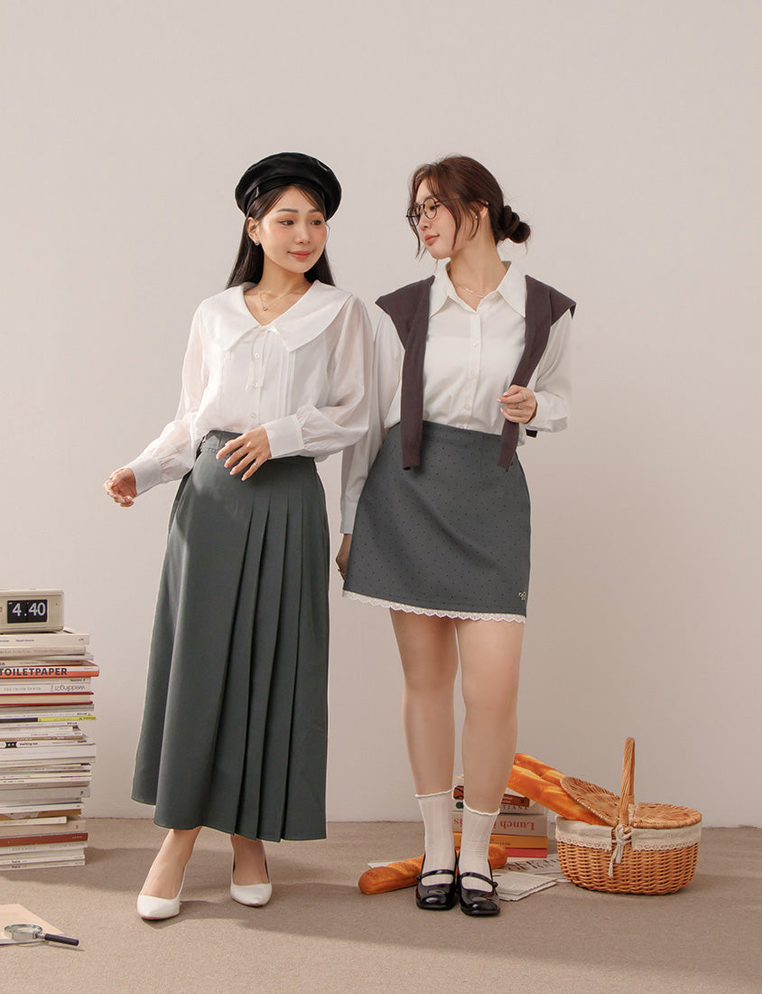 MISS. Tailored Pleated Suit Plus Size Maxi Skirt